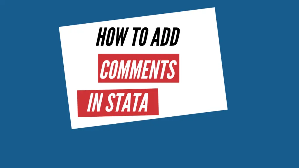 how to add comments in stata