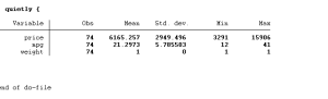 Quietly and Noisily | Suppress the output in Stata | The Data Hall